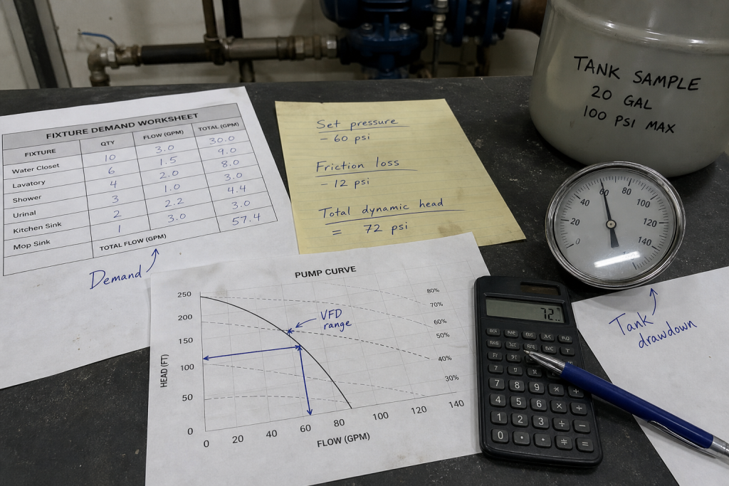Booster pump sizing calculator