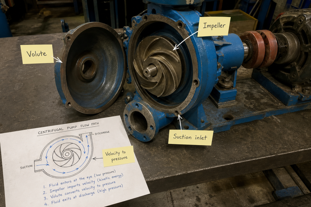 Centrifugal pump working mechanism