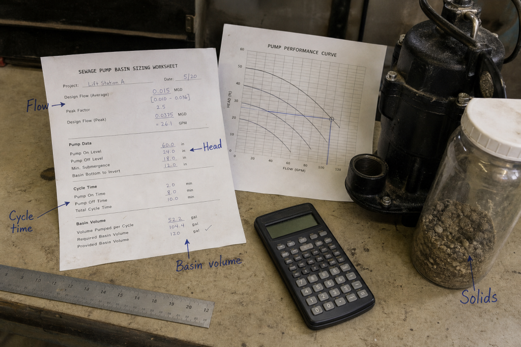Sewage pump sizing calculator