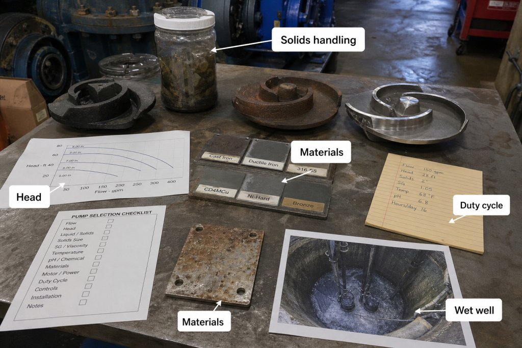 Wastewater pump selection