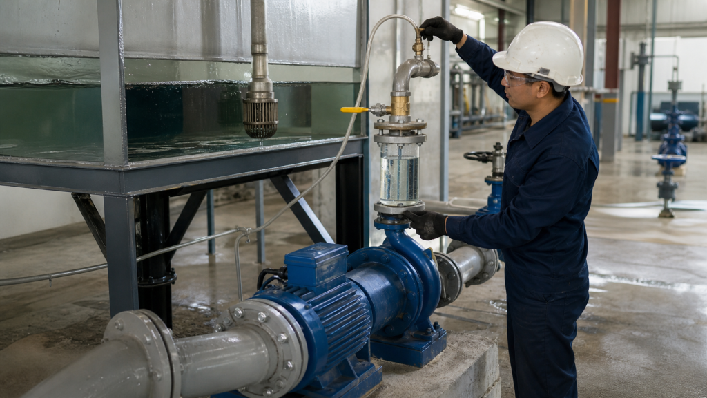Centrifugal pump priming