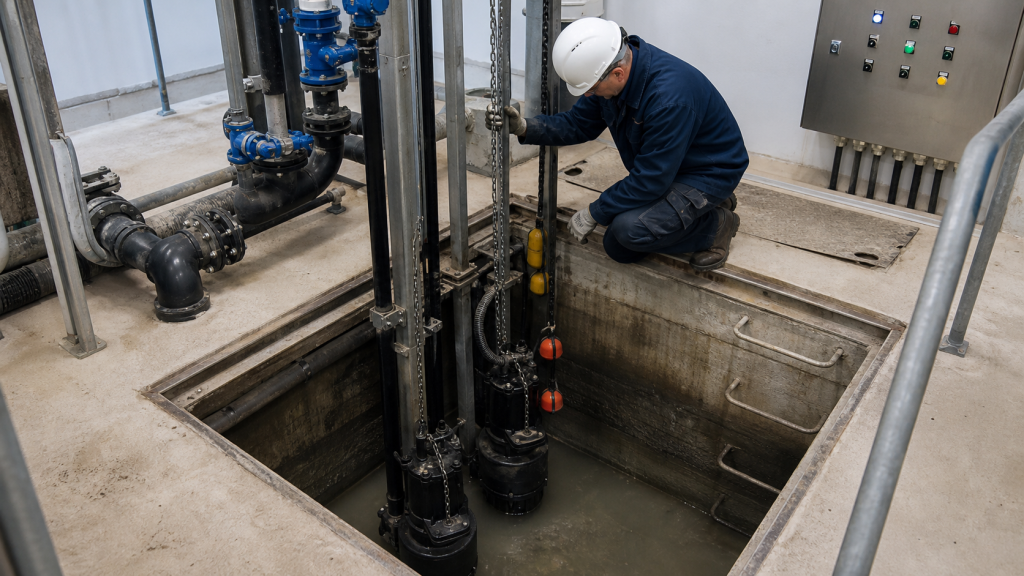 Sewage pump maintenance